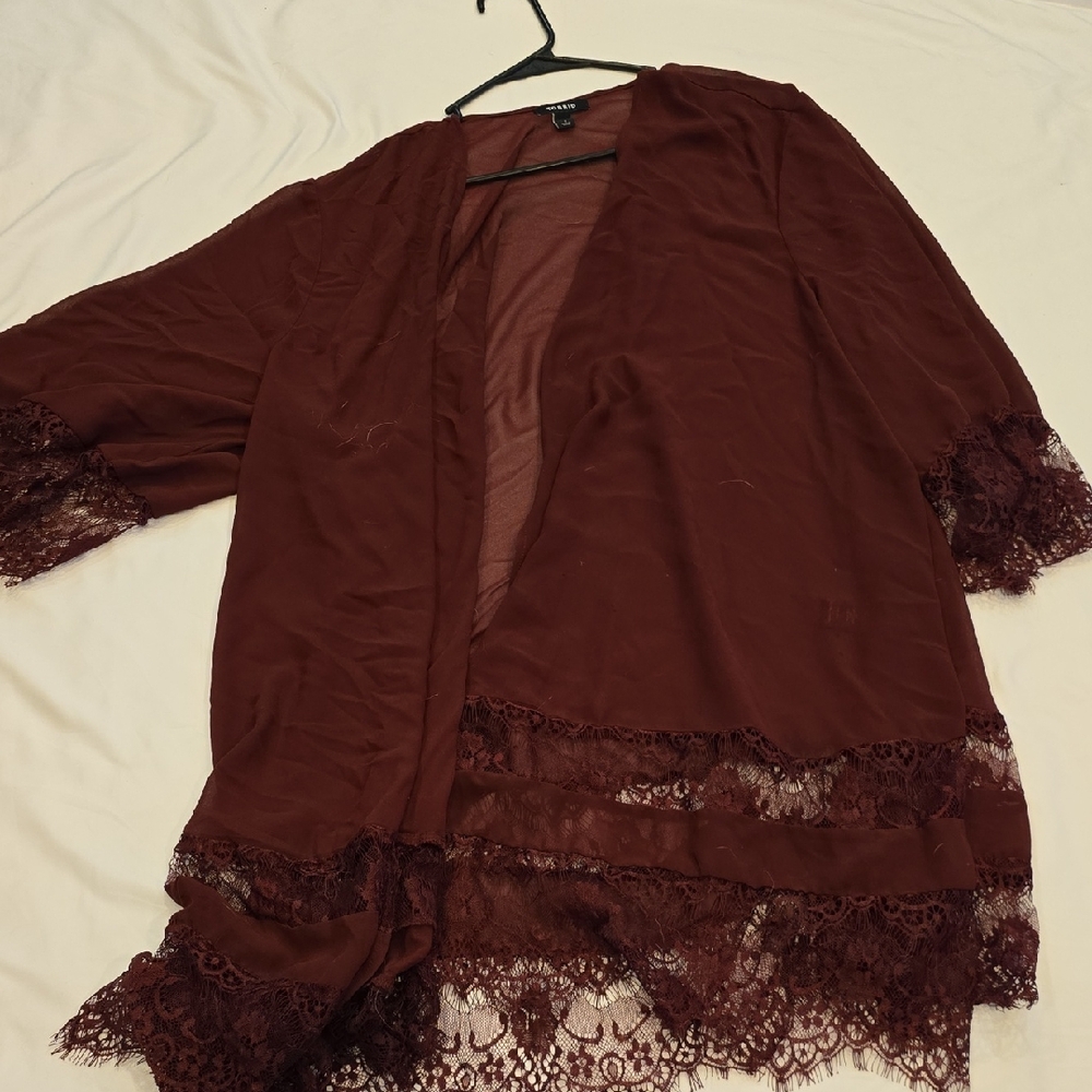 Torrid Burgundy Lace Swim Coverup